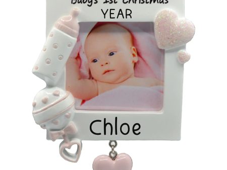 Baby s First Picture Frame Christmas Ornament - Pink Online Hot Sale