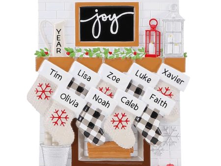 Fireplace Joy Family of 9 Christmas Ornament Fashion