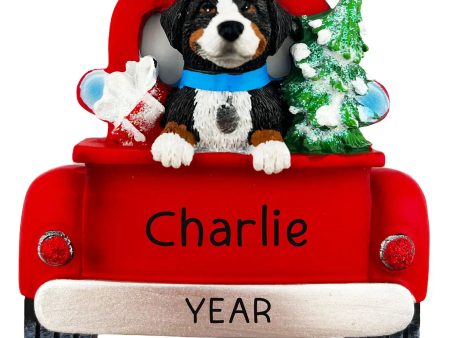 Bernese Mountain Dog in Vintage Truck Christmas Ornament Supply