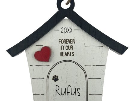 Dog House Rustic Personalized Ornament - Memorial For Discount