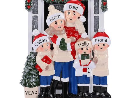 Holiday Door Family of 5 Christmas Ornament Fashion