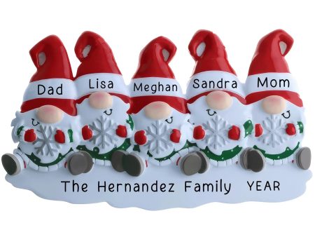 Gnomes Family of 5 Christmas Ornament - Snowflake Fashion