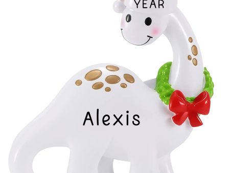 Dinosaur Personalized Ornament - White Cheap