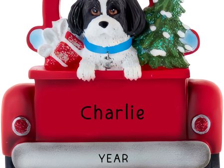 Shih Tzu in Vintage Truck Christmas Ornament - Black Fashion