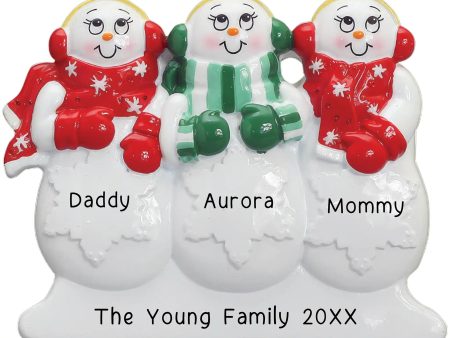 Snowman Family of 3 Table Top Personalized Keepsake Supply