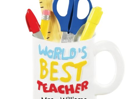 World s Best Teacher Mug Personalized Ornament Cheap