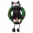 Scottie Wreath Christmas Ornament With Dangling Legs on Sale