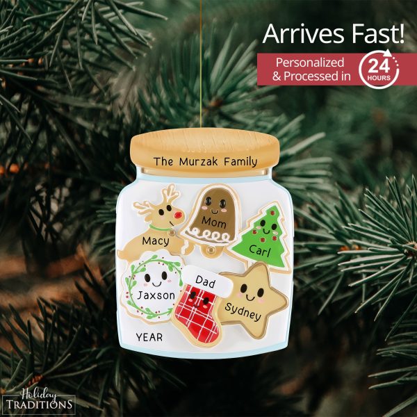 Cookie Jar Family of 6 Christmas Ornament For Discount