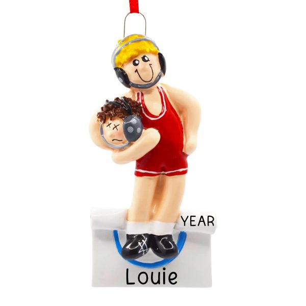 Wrestling Personalized Ornament Boy - Blonde Online