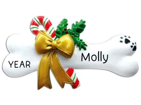 Dog Bone Christmas Ornament - Holly Cheap