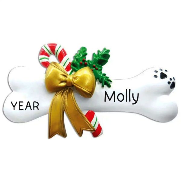 Dog Bone Christmas Ornament - Holly Cheap