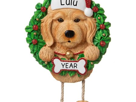 Labradoodle Wreath Christmas Ornament - Brown on Sale