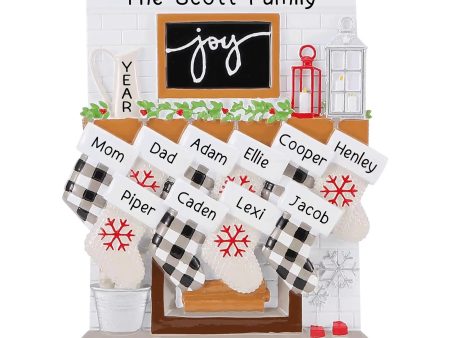 Fireplace Joy Family of 10 Christmas Ornament Online Sale