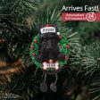 Scottie Wreath Christmas Ornament With Dangling Legs on Sale