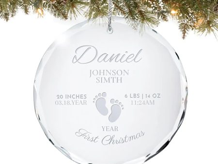 Baby s First Personalized Ornament - Footprints For Cheap