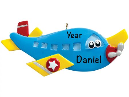 Blue Airplane Christmas Ornament Hot on Sale