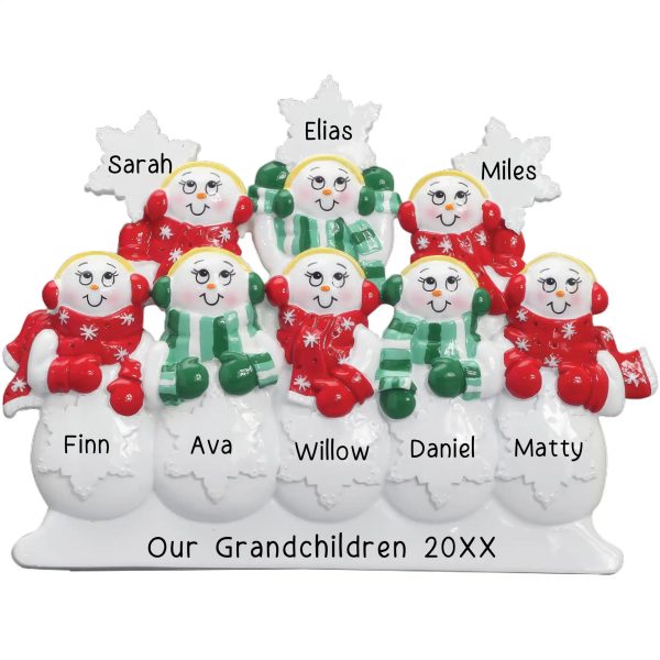 Snowman Family of 8 Table Top Personalized Decor For Discount