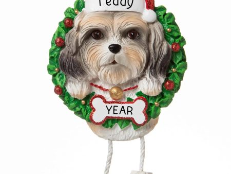 Shih Tzu Wreath Christmas Ornament Online Hot Sale