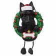 Scottie Wreath Christmas Ornament With Dangling Legs on Sale