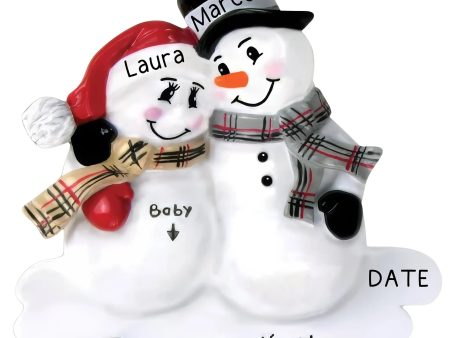 We re Expecting Snowman Personalized Ornament Discount