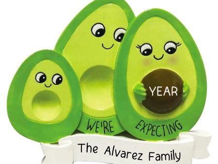 Avocado Expecting Family of 3 Personalized Ornament Supply