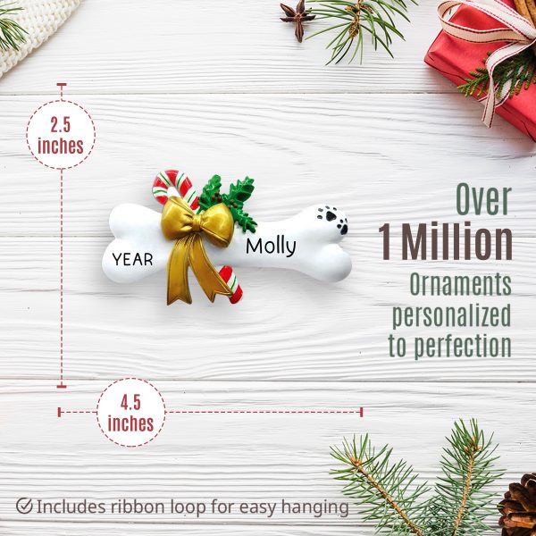 Dog Bone Christmas Ornament - Holly Cheap