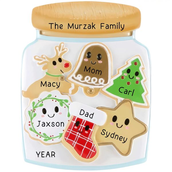 Cookie Jar Family of 6 Christmas Ornament For Discount