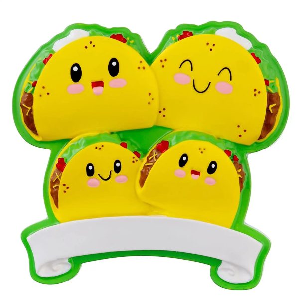 Taco Family of 4 Christmas Ornament on Sale