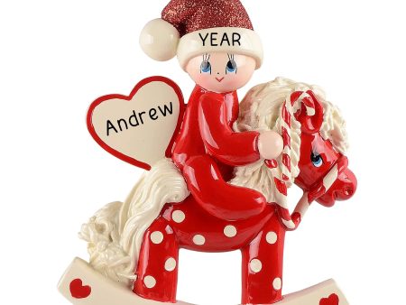 Baby Rocking Horse - Red Christmas Ornament Sale