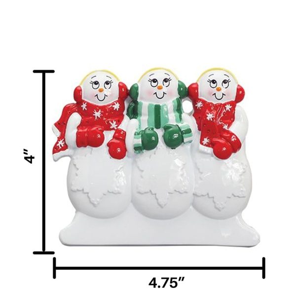 Snowman Family of 3 Table Top Personalized Keepsake Supply