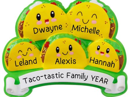 Taco Family of 5 Personalized Ornament Supply