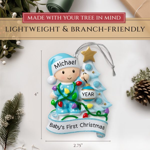 Blue Baby s 1st Christmas Ornament - Tree Decor Cheap