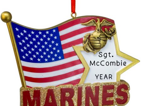 Marines U.S. Flag Personalized Ornament Online now