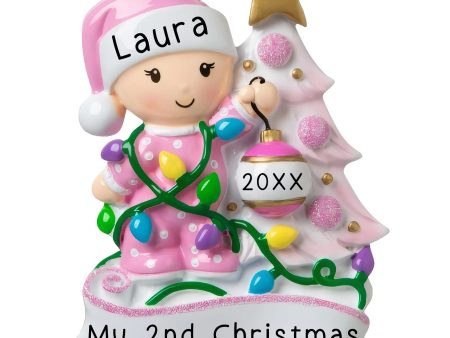 Baby s 2nd Christmas Tree Ornament - Pink Girl Sale