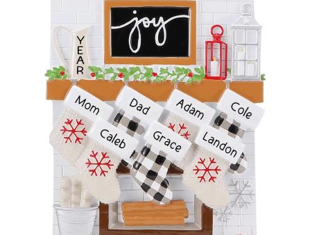 Fireplace Joy Family of 7 Christmas Ornament Online Sale