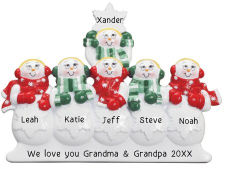 Snowman Family of 6 Personalized Table Top Keepsake Discount