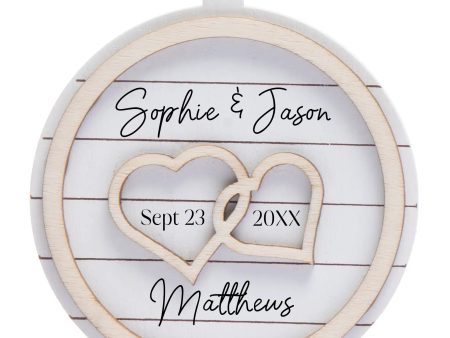 Interlocking Heart Love Personalized Ornament For Sale