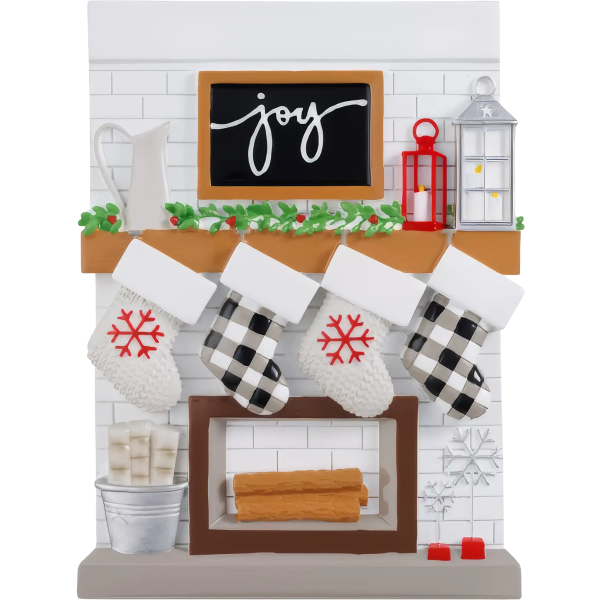 Fireplace Mantle Stocking Family of 4 Table Top Online Hot Sale