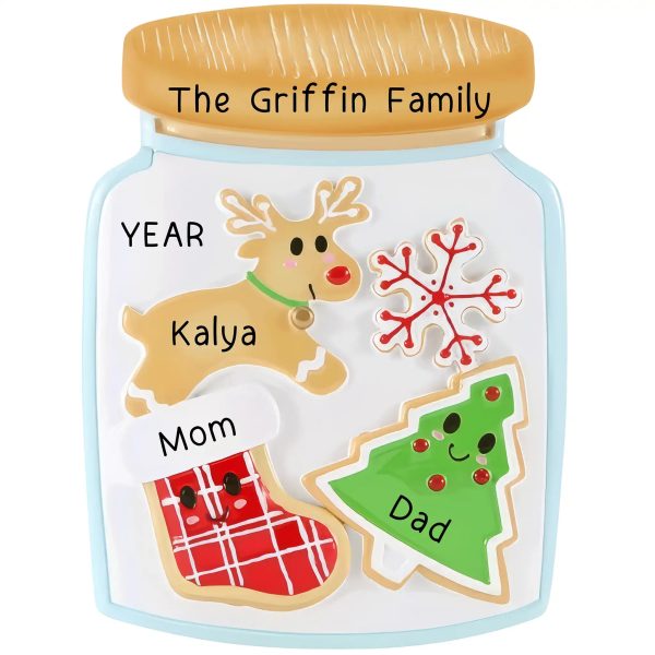 Cookie Jar Family of 3 Christmas Ornament For Sale