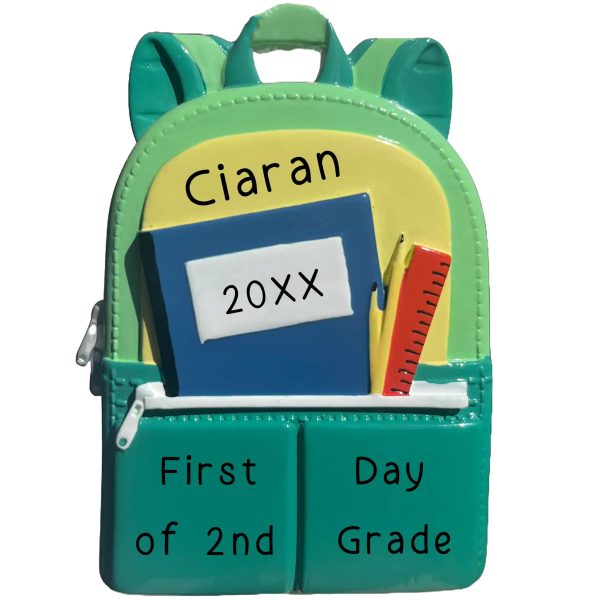 School Backpack Ornament - Green Online Sale