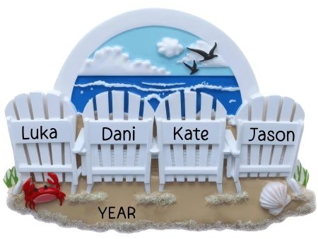 Beach Chair Family of 4 Christmas Ornament Online Hot Sale