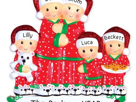 Pajama Family of 5 Christmas Ornament Online Sale