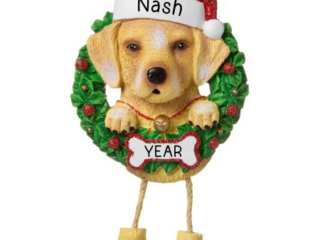 Yellow Labrador Wreath Christmas Ornament Online