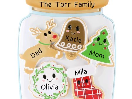 Cookie Jar Family of 5 Christmas Ornament Online now