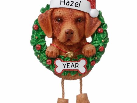 Chocolate Labrador Wreath Christmas Ornament Fashion