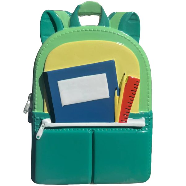 School Backpack Ornament - Green Online Sale