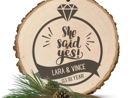 She Said Yes Engaged Personalized Ornament Online Sale