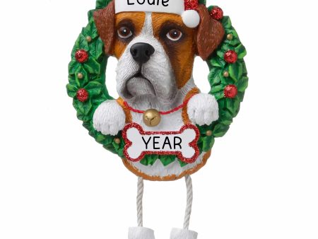 Boxer Wreath Christmas Ornament For Discount