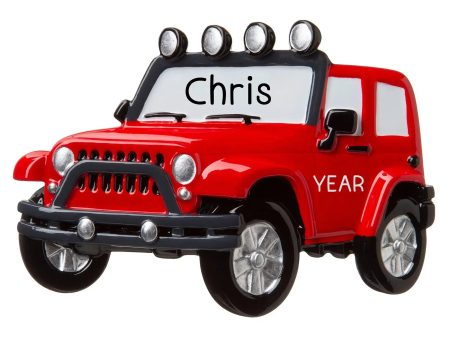 Jeep 4X4 Themed Red Christmas Ornament For Cheap