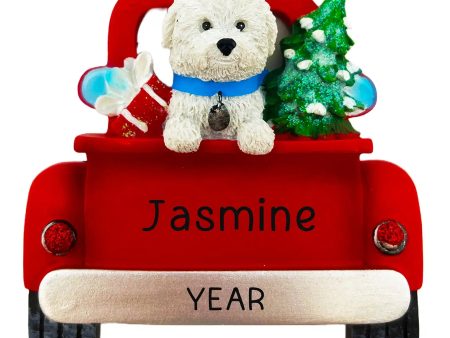 Bishon Frise in Vintage Truck Christmas Ornament Online Sale